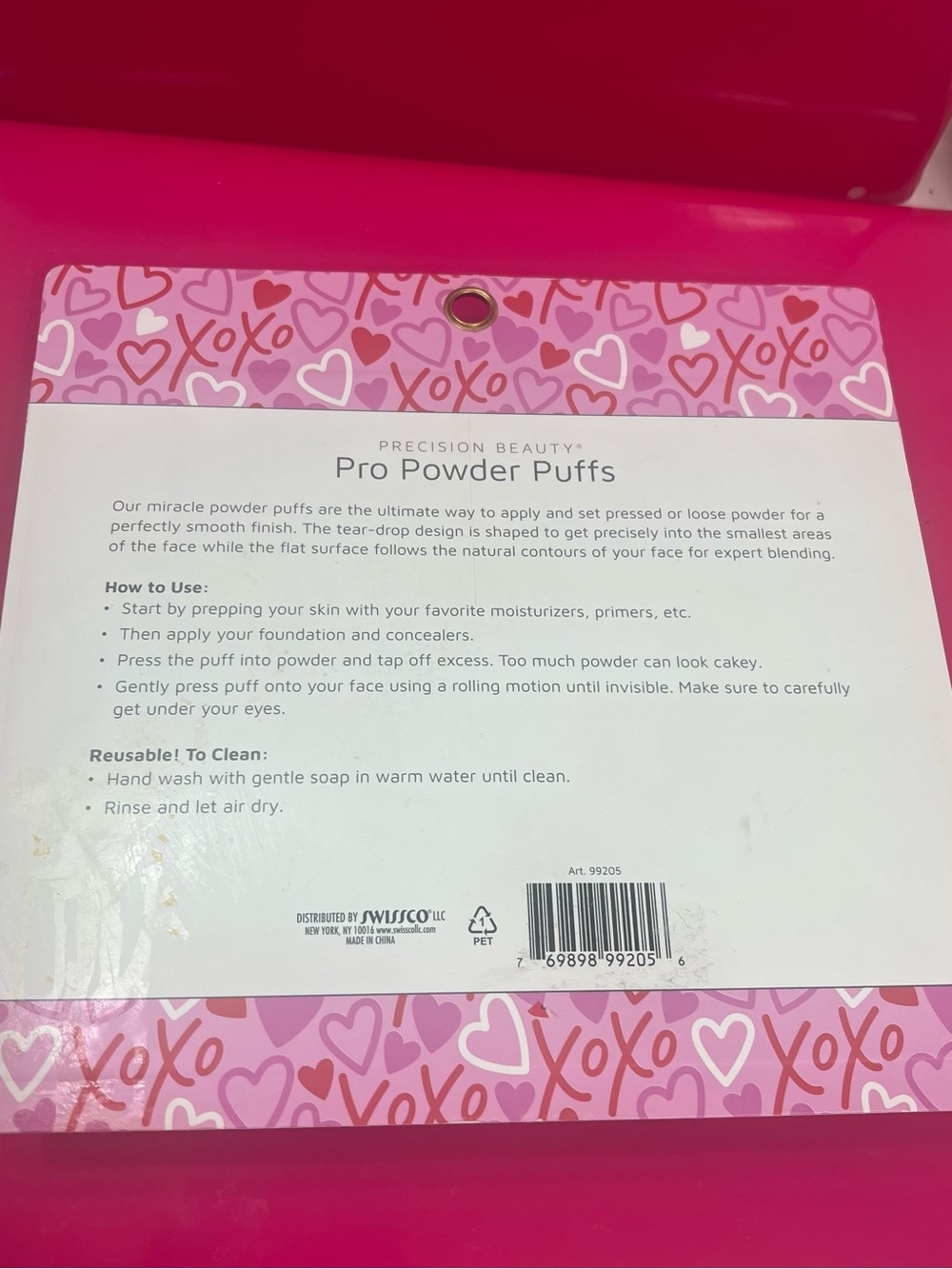 Precision Beauty Pro Powder Puffs - Pink & Red Makeup Sponges (9 Pack) - Picture 2 of 2